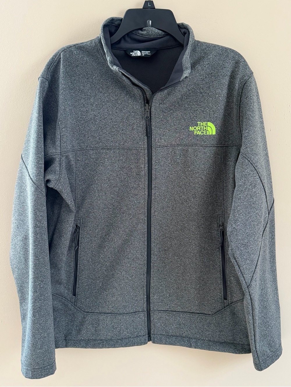 The North Face Men's Apex Canyonwall Jacket SoftShell Grey w/Lime Logo Size L